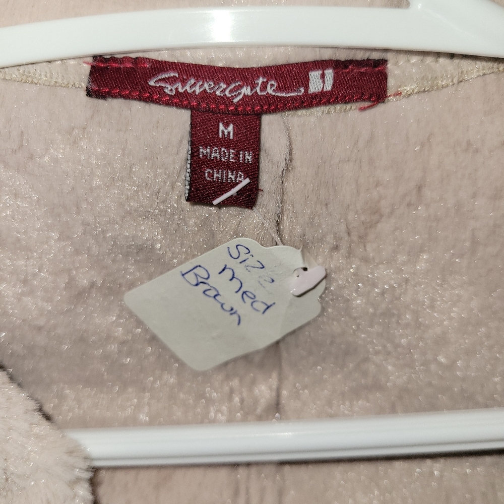 Women's Tan/ Cream Soft  Jackets With Pockets  Zipper Closure - Picture 5 of 10